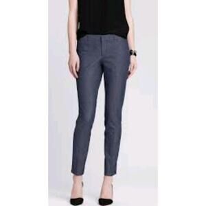 Banana Republic Sloan Cropped Pants Blue Textured Sz 10P Slimming Fit • EUC